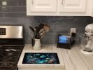 Bioluminescent Fish Glass Cutting Board Decorative Tempered Glass Kitchen Cutting and Serving Board Large Size Chopping Board