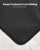 Pot Holders, Heat Resistant to 500Â°F with Ribbed Soft Anti-Slip Silicone Strips, 100% Cotton 9.06 x 8.98 inch Hot Pads with 2 No-Marks Hooks