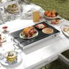 HOMCOM Food Warmer with Adjustable Temperature, Electric Warming Tray with Cool-Touch Handles for Parties, Buffets, Black